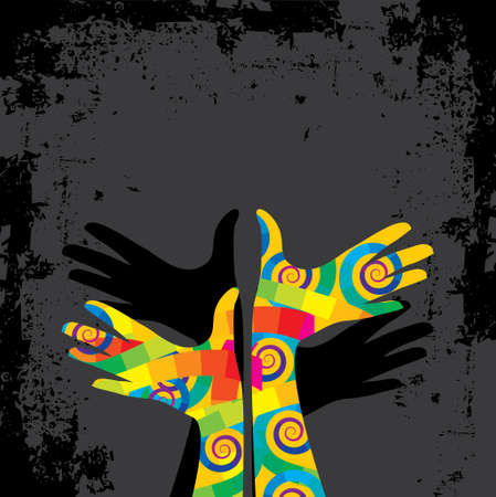 abstract hand prints のイラスト素材