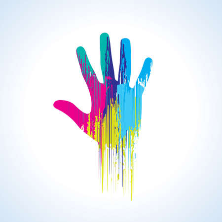 Colorful Hand Print Texture - Stock Imageのイラスト素材