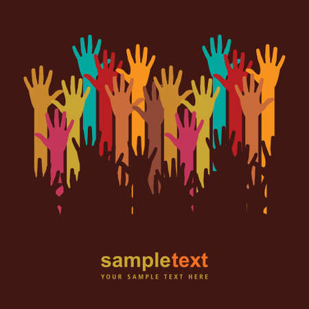 warm colorful up hands - Illustrationのイラスト素材