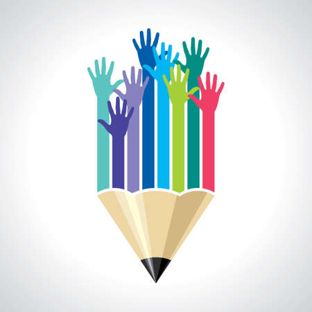 many hands of students - Illustrationのイラスト素材