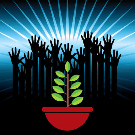 ecological hands up - Illustrationのイラスト素材