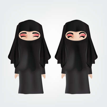 Saudi Woman in veilのイラスト素材