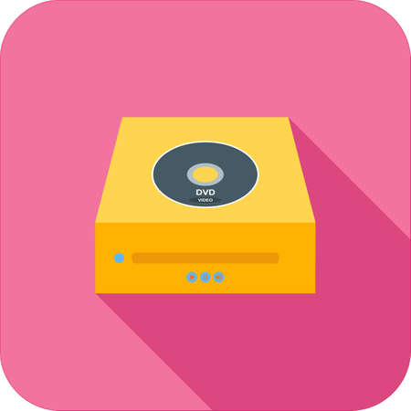 Dvd PLayer Flat Long Shadow Icon