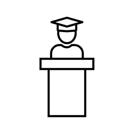 Guest Speaker Line Black Iconのイラスト素材