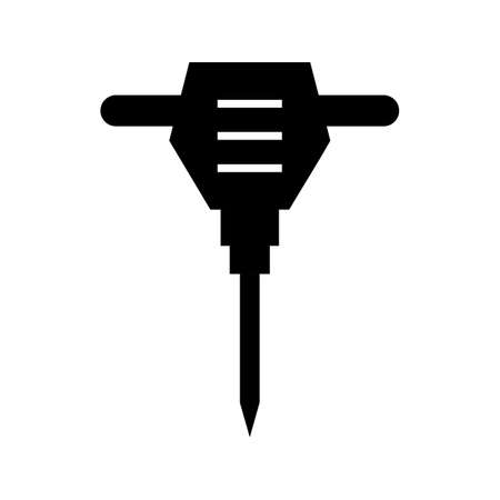 Jack Hammer Glyph Black Iconのイラスト素材