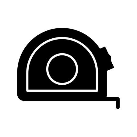 Measuring Tape Glyph Black Iconのイラスト素材