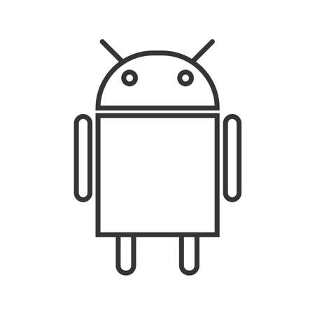 Andriod logo Line Black Iconのイラスト素材