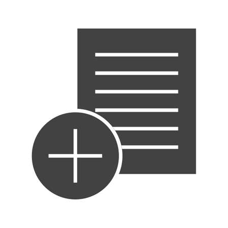 Add notes Glyph Black Iconのイラスト素材