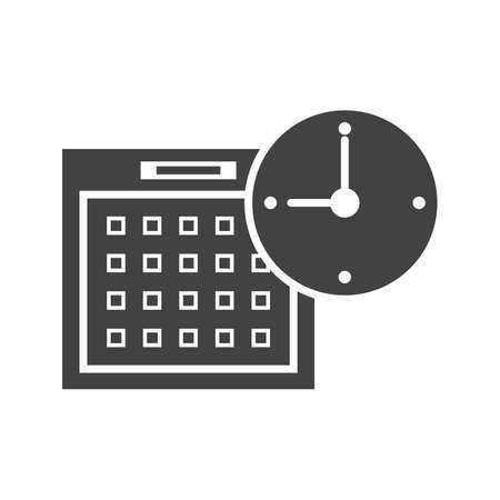 Time planning Glyph Black Iconのイラスト素材