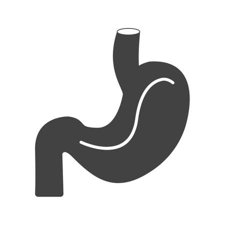 Stomach Glyph Black Iconのイラスト素材