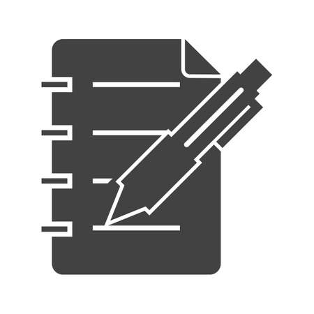 Business note Glyph Black Iconのイラスト素材