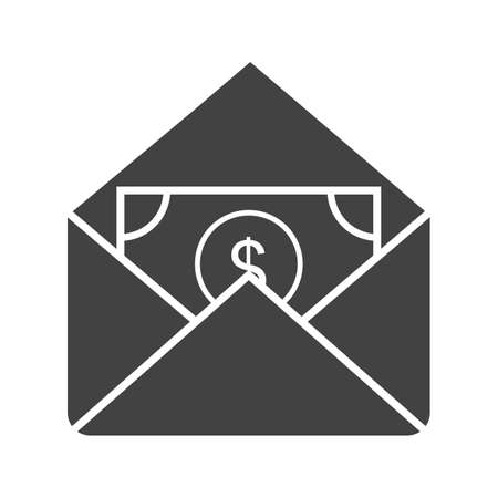 cash receiving Glyph Black Iconのイラスト素材