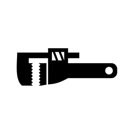 Wrench Glyph Black Iconのイラスト素材