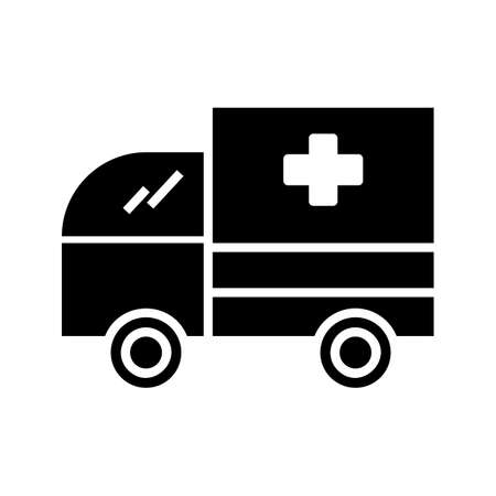 Ambulance Glyph Black Iconのイラスト素材