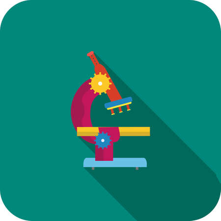 Microscope Flat Long Shadow Iconのイラスト素材