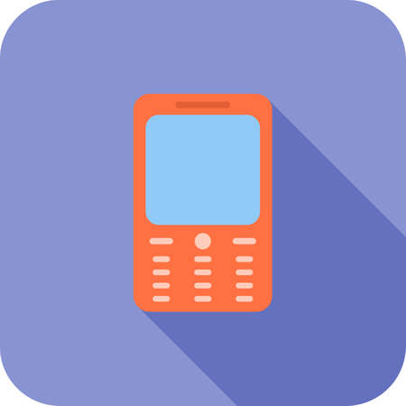 Cellphone Flat Long Shadow Iconのイラスト素材
