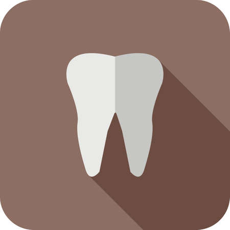 tooth Flat Long Shadow Iconのイラスト素材