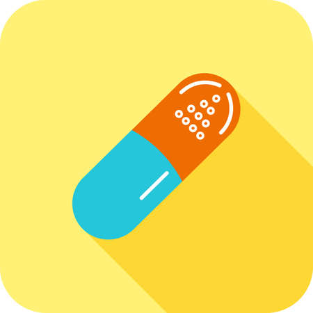 Pill Flat Long Shadow Iconのイラスト素材