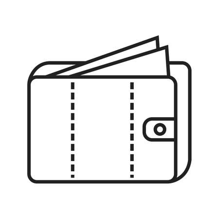 Money in wallet Line Black Iconのイラスト素材