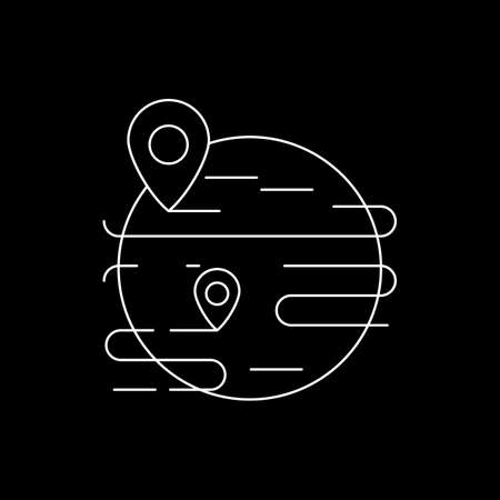 Beautiufl Places on map line iconのイラスト素材