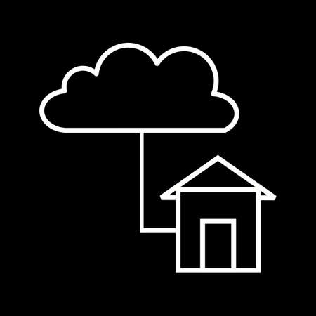 Beautiful Cloud home vector line iconのイラスト素材