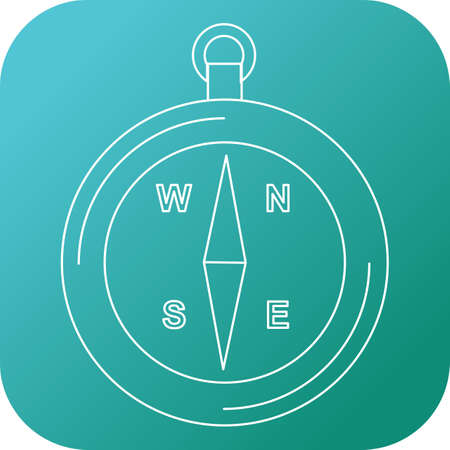Beautiful compass vector line iconのイラスト素材