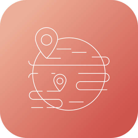 Beautiufl Places on map line iconのイラスト素材