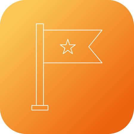 Beautiful flag vector line iconのイラスト素材