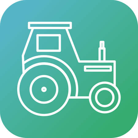 Beautiful Tractor Vector line iconのイラスト素材