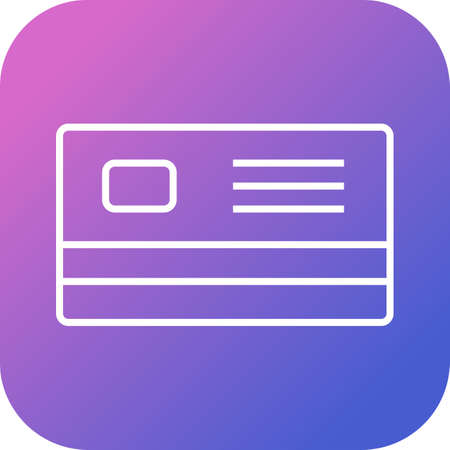 Beautiful ATM Card Vector line iconのイラスト素材