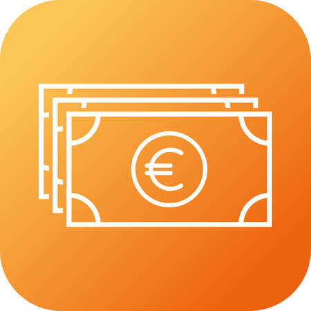 Beautiful Currency Vector line iconのイラスト素材