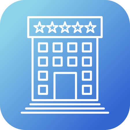 Beautiful Five Star hotel Vector line iconのイラスト素材