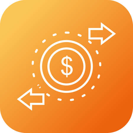 Beautiful Currency exchange vector line iconのイラスト素材