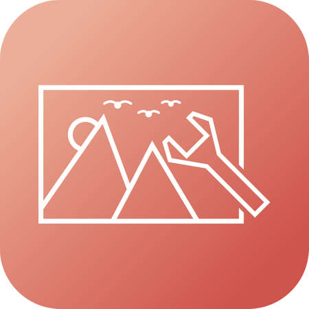 Beautiful Wallpaper settings vector line icon