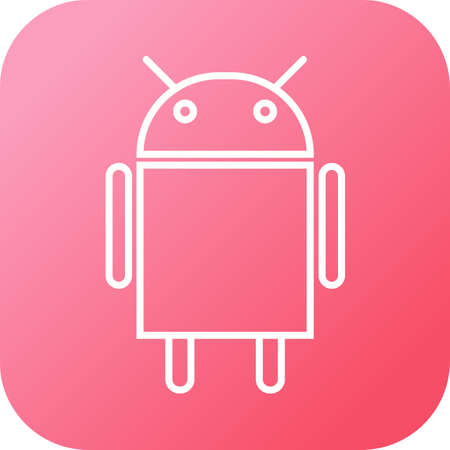Beautiful Android vector line iconのイラスト素材