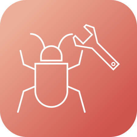 Beautiful Bug fixing vector line iconのイラスト素材