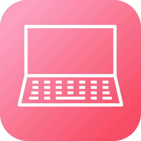 Beautiful Laptop vector line iconのイラスト素材