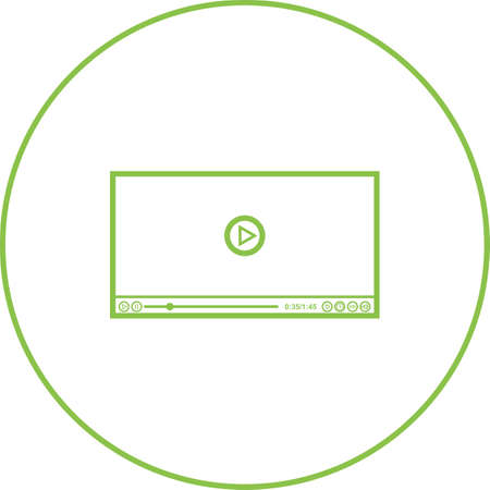 Beautiful Video player vector line iconのイラスト素材