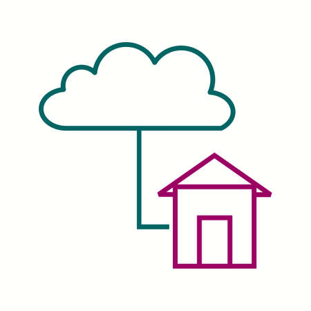 Beautiful Cloud home vector line iconのイラスト素材