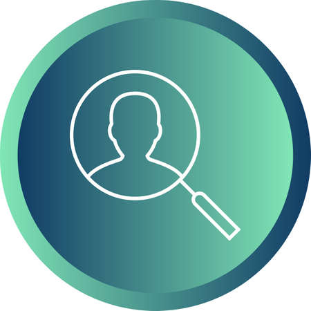 Beautiful Search profile vector line iconのイラスト素材