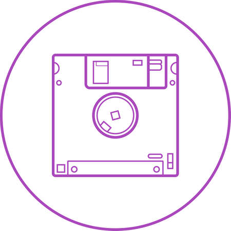 Beautiful Diskette vector line iconのイラスト素材
