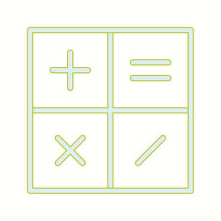 Beautiful Calculator vector line iconのイラスト素材