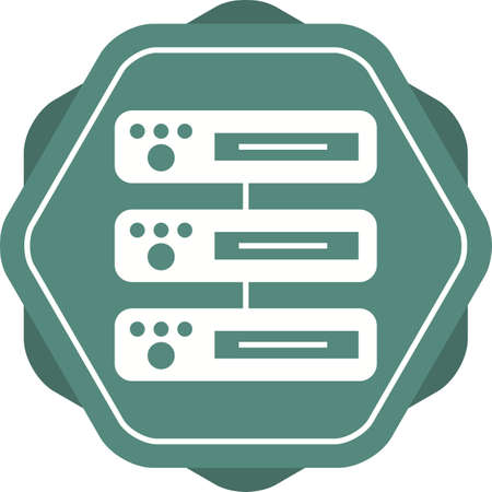 Beautiful Server Vector Glyph iconのイラスト素材