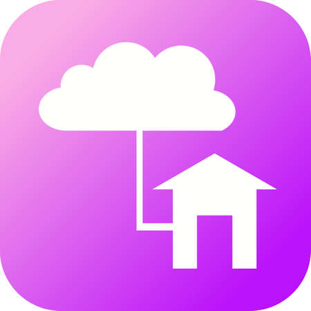Beautiful Cloud home Vector Glyph iconのイラスト素材