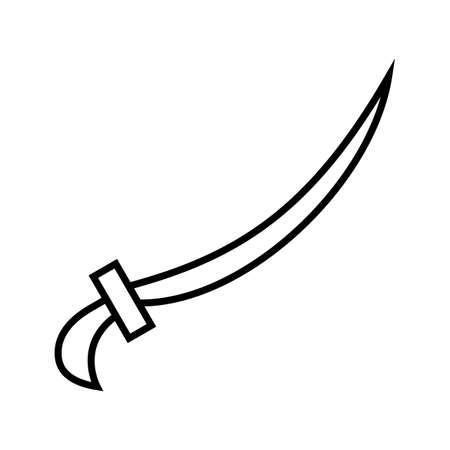 Arabic Sword Beautiful Line Black Iconのイラスト素材