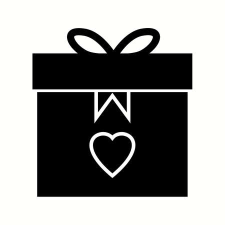 Beautiful present glyph black iconのイラスト素材