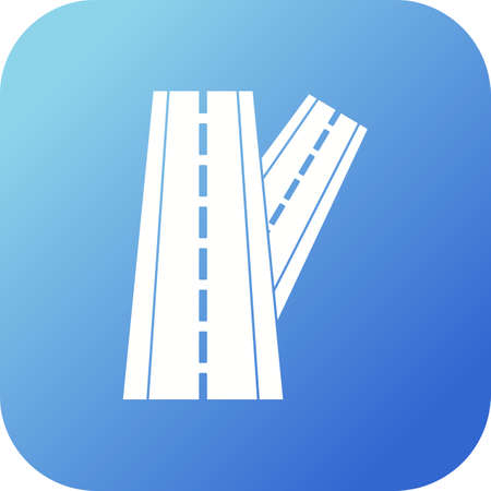 Beautiful Linked road Vector Glyph iconのイラスト素材