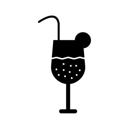 Beautiful drink glyph black iconのイラスト素材
