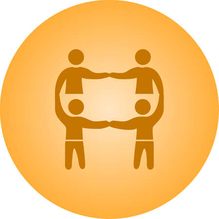 Beautiful Teamwork Vector Glyph iconのイラスト素材