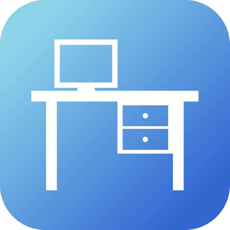 Beautiful Workplace Vector Glyph iconのイラスト素材